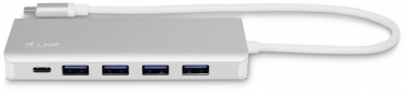 LMP USB-C Hub, 7-Port, USB-A & USB-C, silber
