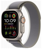 APPLE Apple Watch Ultra 2 GPS + Cellular, Titan, 49mm Trail Loop, grün/grau - S/M