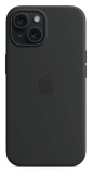 APPLE iPhone 15 Silikon Case mit MagSafe - Schwarz